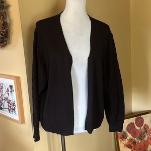 LANE BRYANT Size 26/28 Open-Front Cardigan Textured Sleeves Stretchy $60 NEW